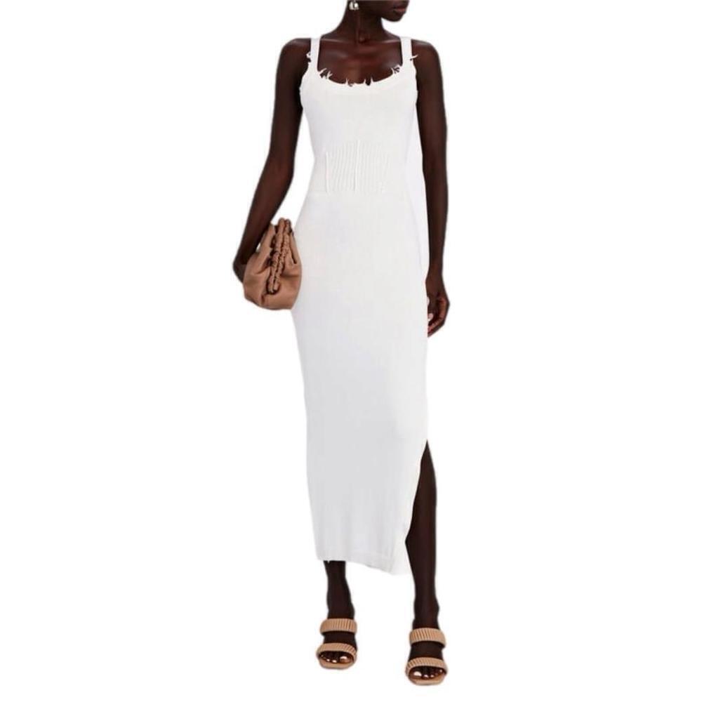 SER.O.YA Women's Gabby Distressed Cotton Maxi Dress Size XL in White Retrofete